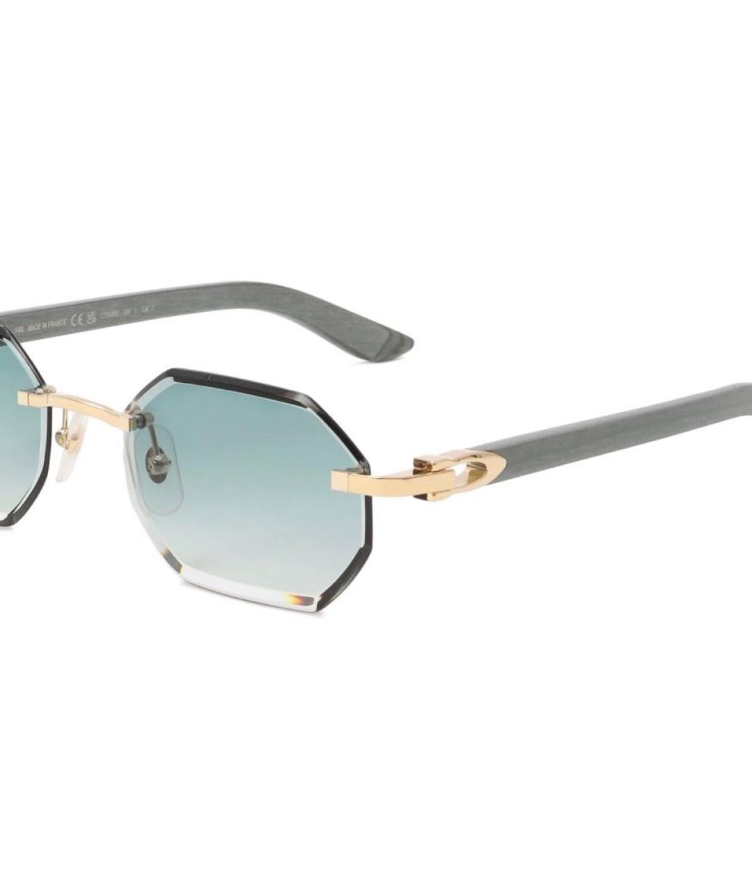 CARTIER Зеленые деревянные солнцезащитные очки, фото 3