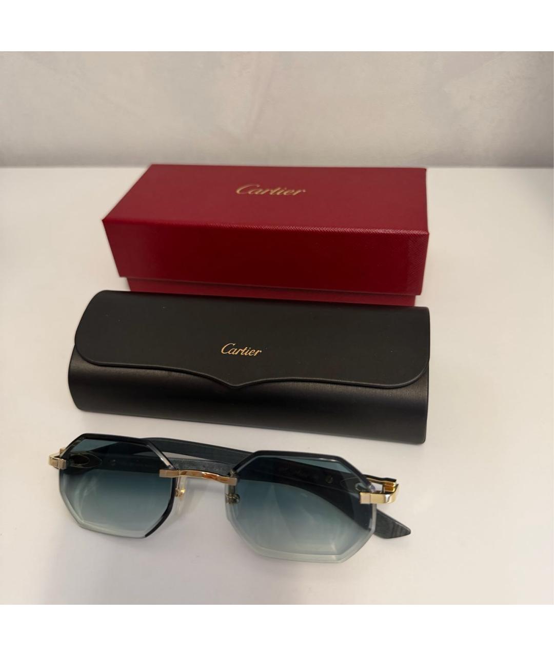 CARTIER Зеленые деревянные солнцезащитные очки, фото 4