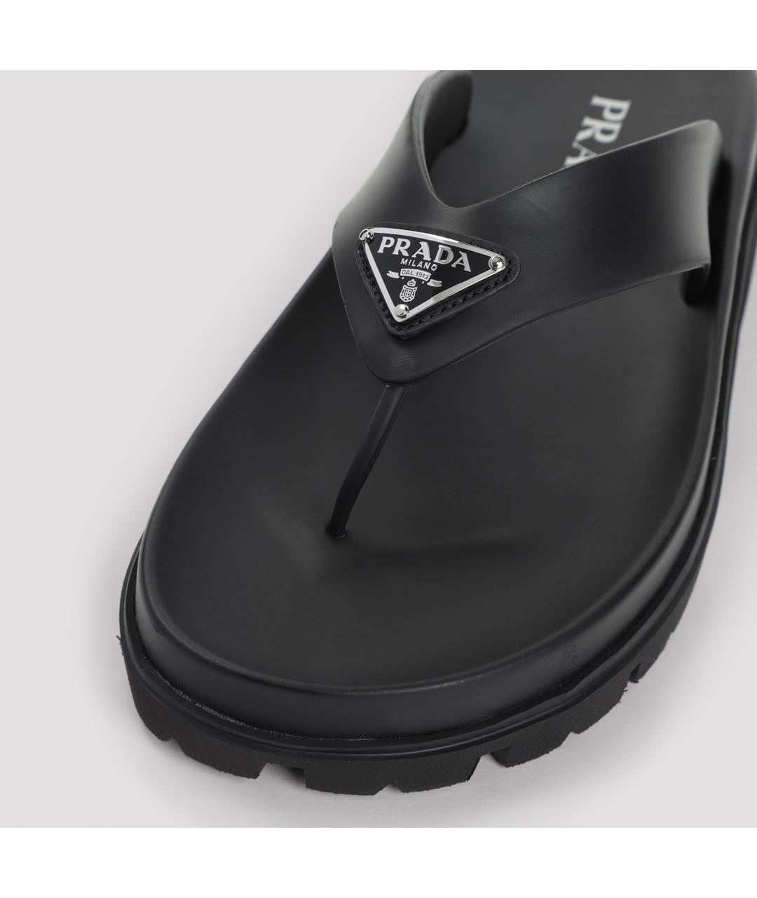 PRADA Черные шлепанцы, фото 5