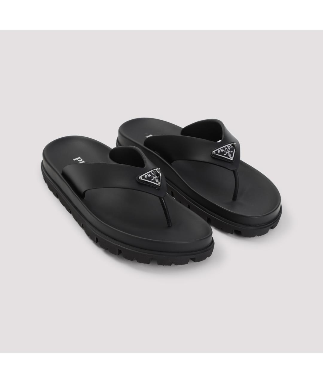 PRADA Черные шлепанцы, фото 4