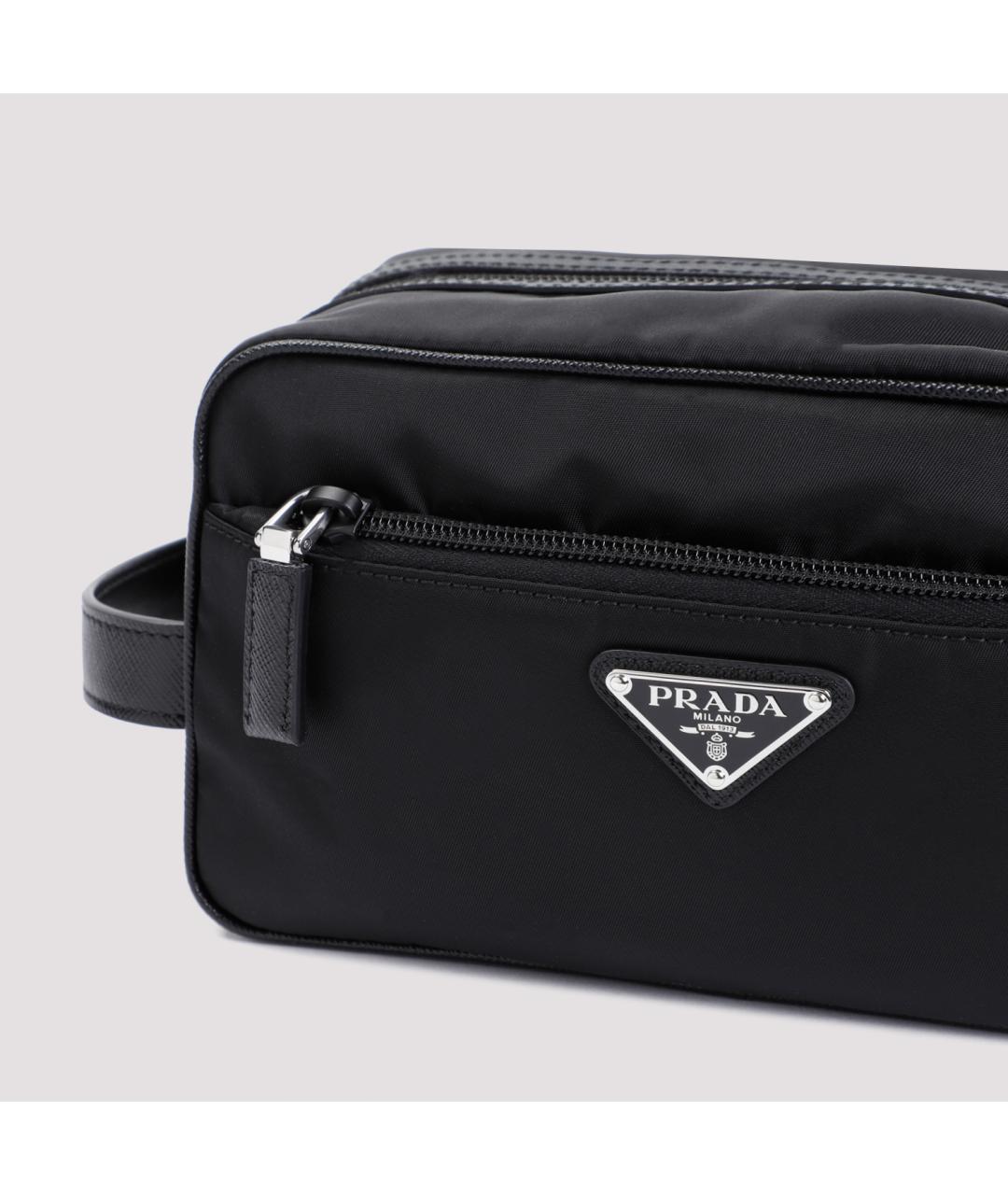 PRADA Черная синтетическая косметичка, фото 6