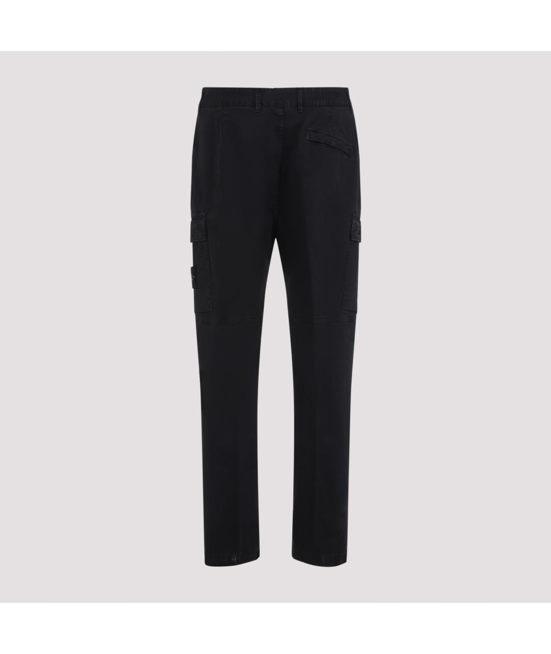 STONE ISLAND Черные хлопко-эластановые прямые джинсы, фото 4