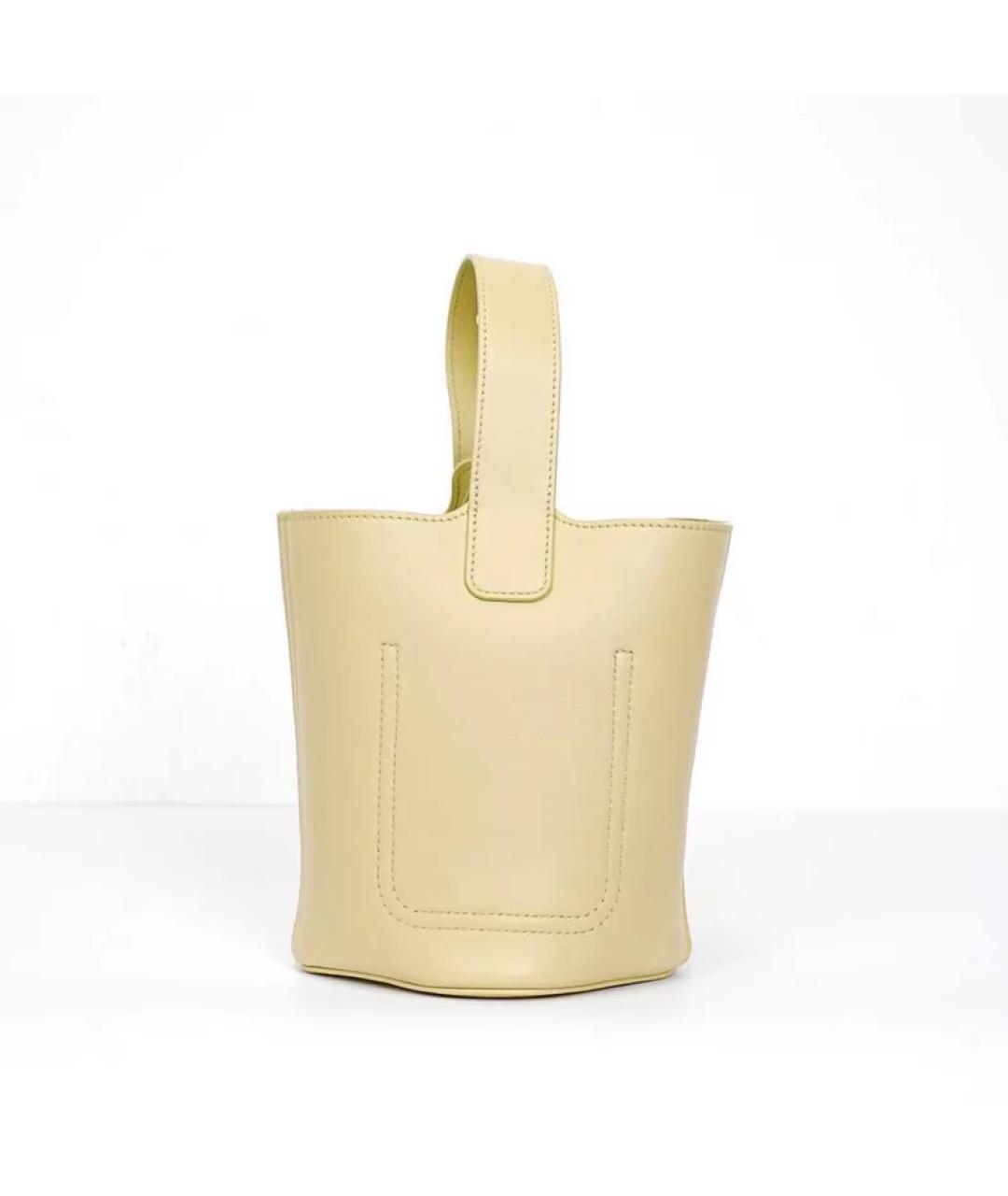 LOEWE Бежевая кожаная сумка с короткими ручками, фото 5