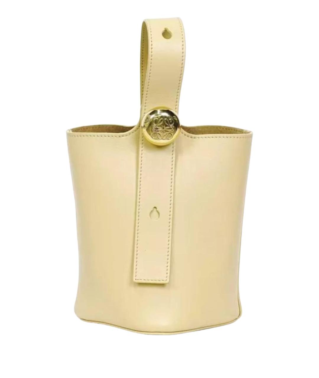 LOEWE Бежевая кожаная сумка с короткими ручками, фото 1