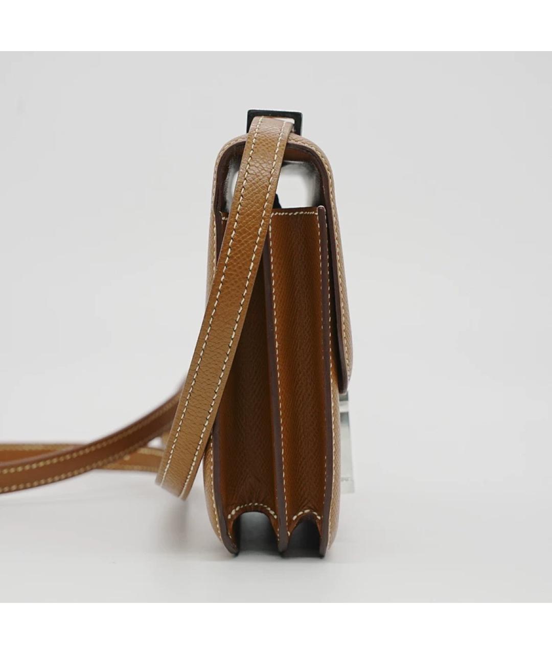 HERMES Коричневая кожаная сумка через плечо, фото 5