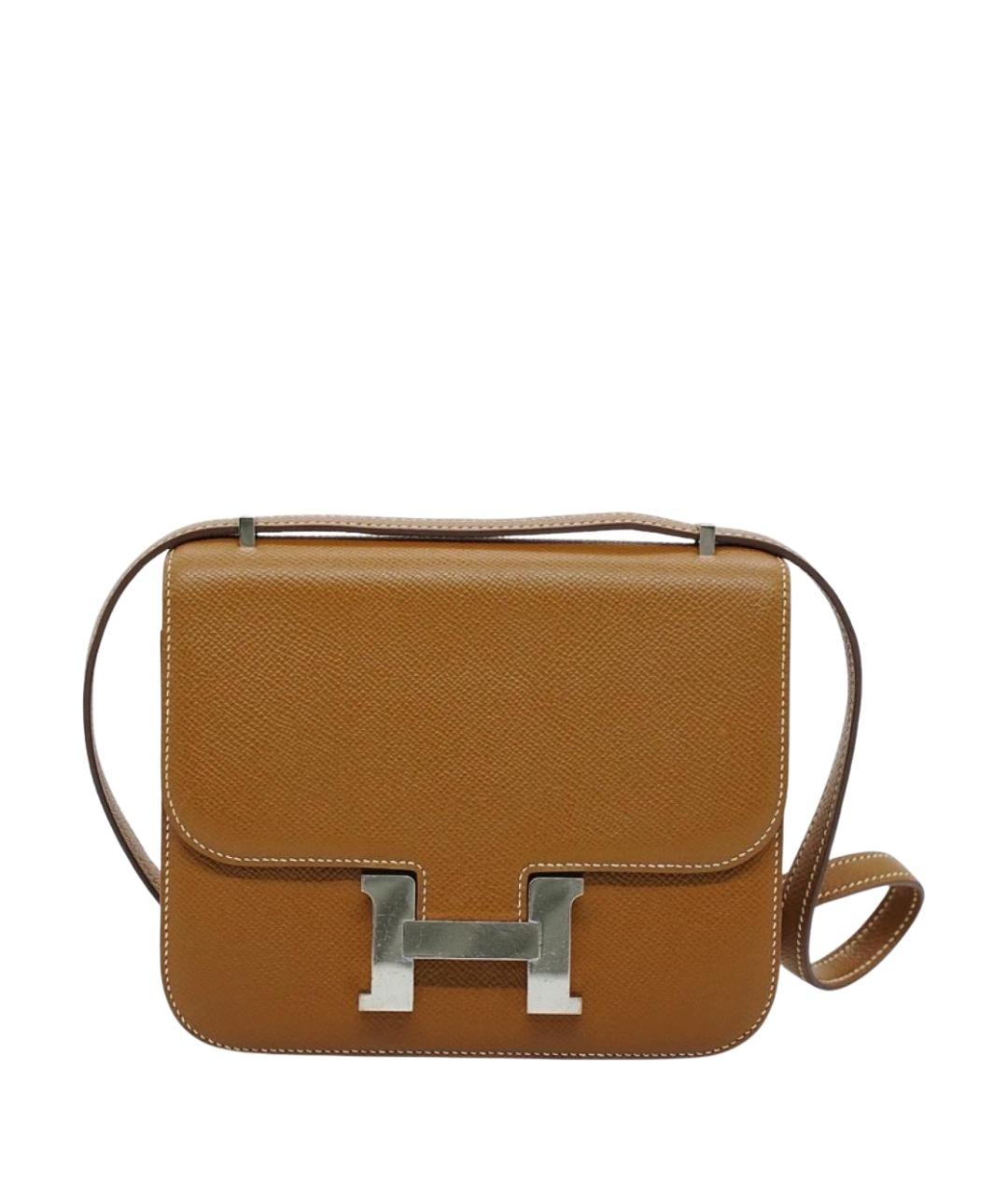 HERMES Коричневая кожаная сумка через плечо, фото 1