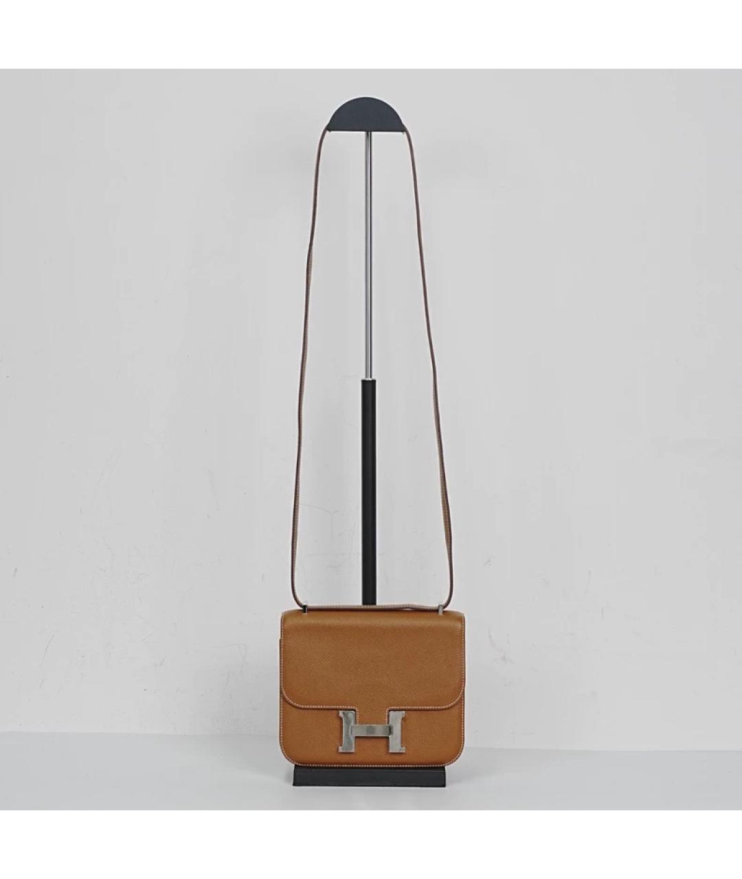 HERMES Коричневая кожаная сумка через плечо, фото 7
