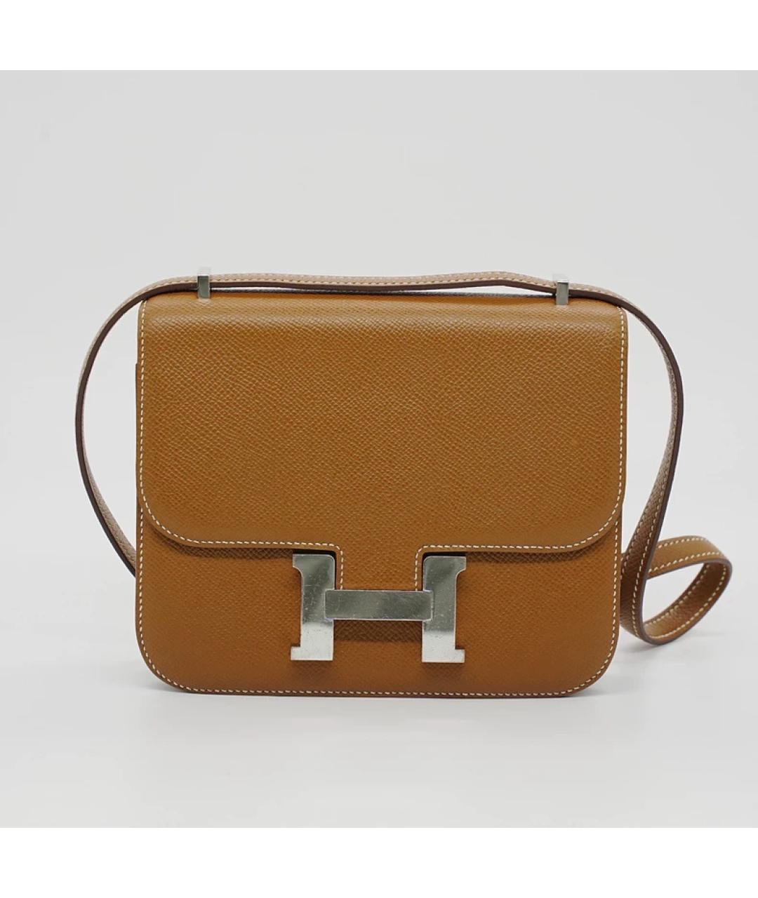 HERMES Коричневая кожаная сумка через плечо, фото 9