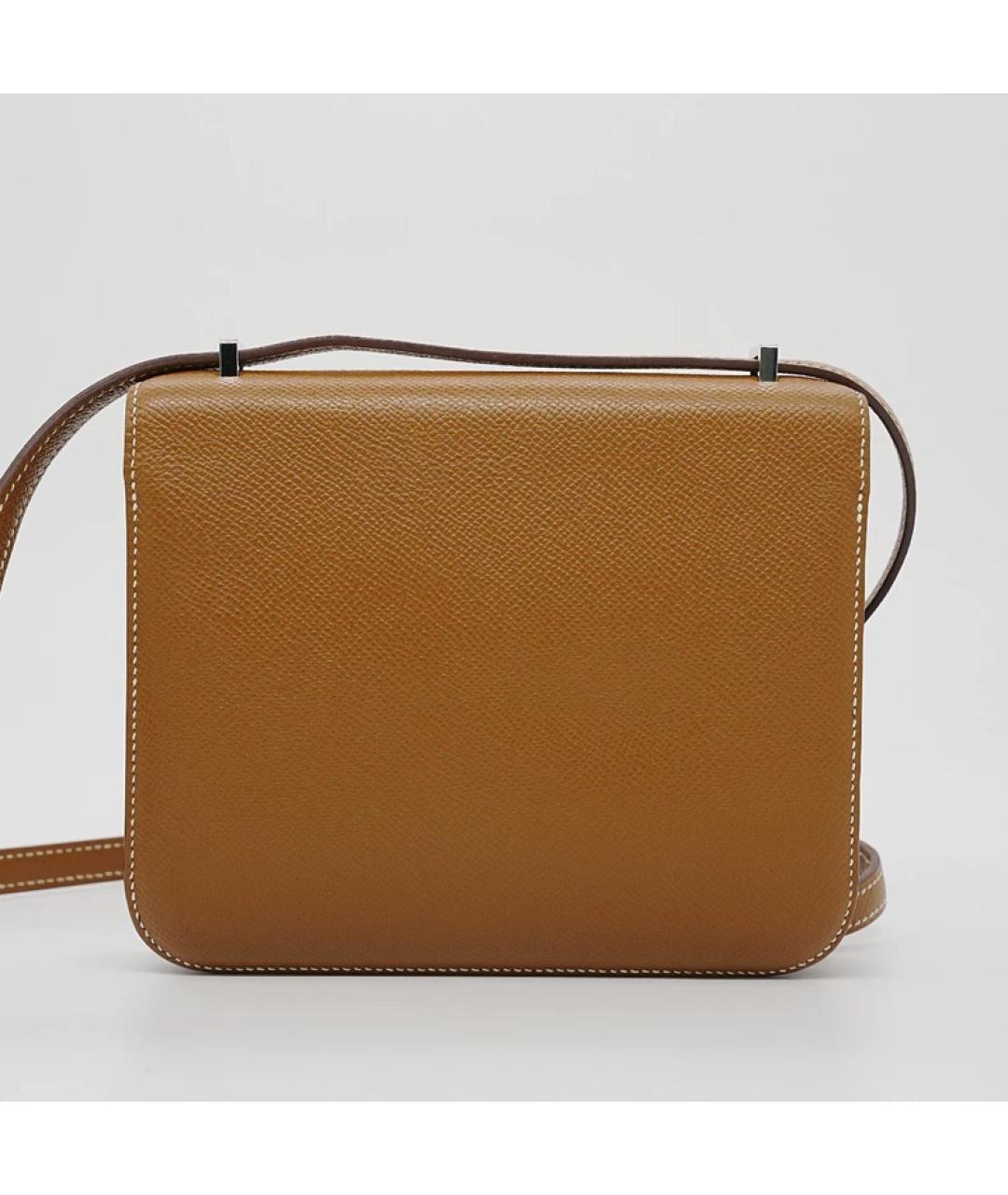 HERMES Коричневая кожаная сумка через плечо, фото 6