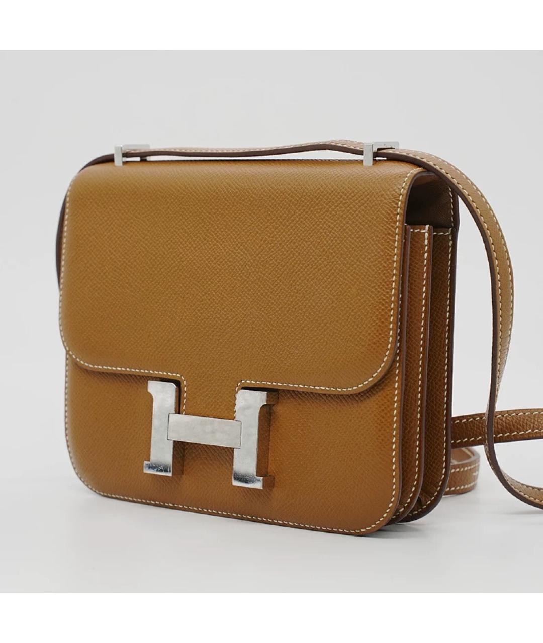 HERMES Коричневая кожаная сумка через плечо, фото 3