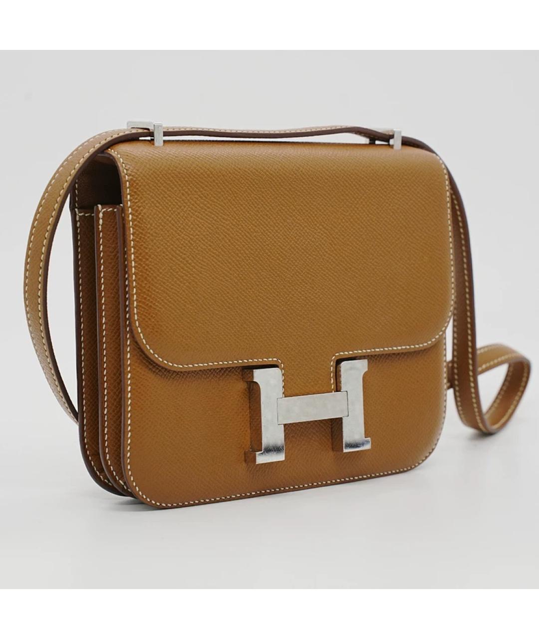 HERMES Коричневая кожаная сумка через плечо, фото 4