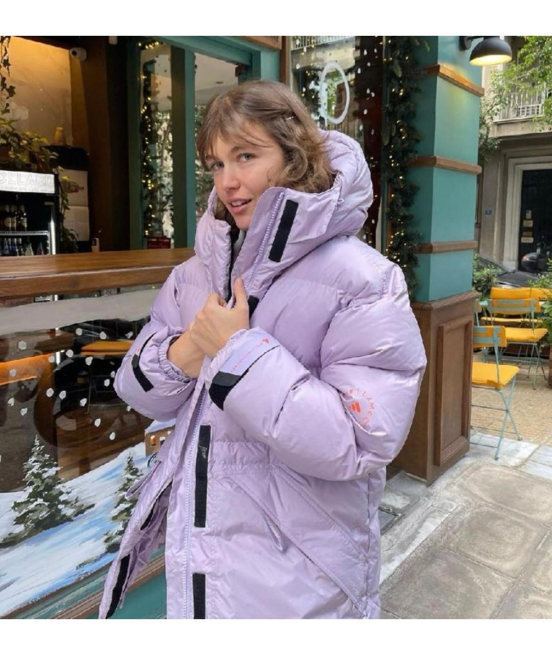 ADIDAS BY STELLA MCCARTNEY Фиолетовый полиэстеровый пуховик, фото 5