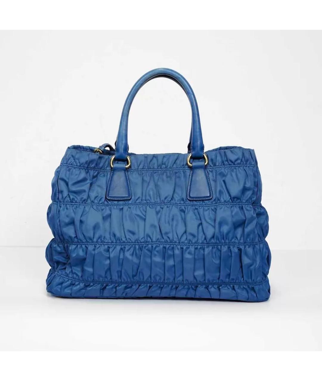 PRADA Синяя тканевая сумка с короткими ручками, фото 6