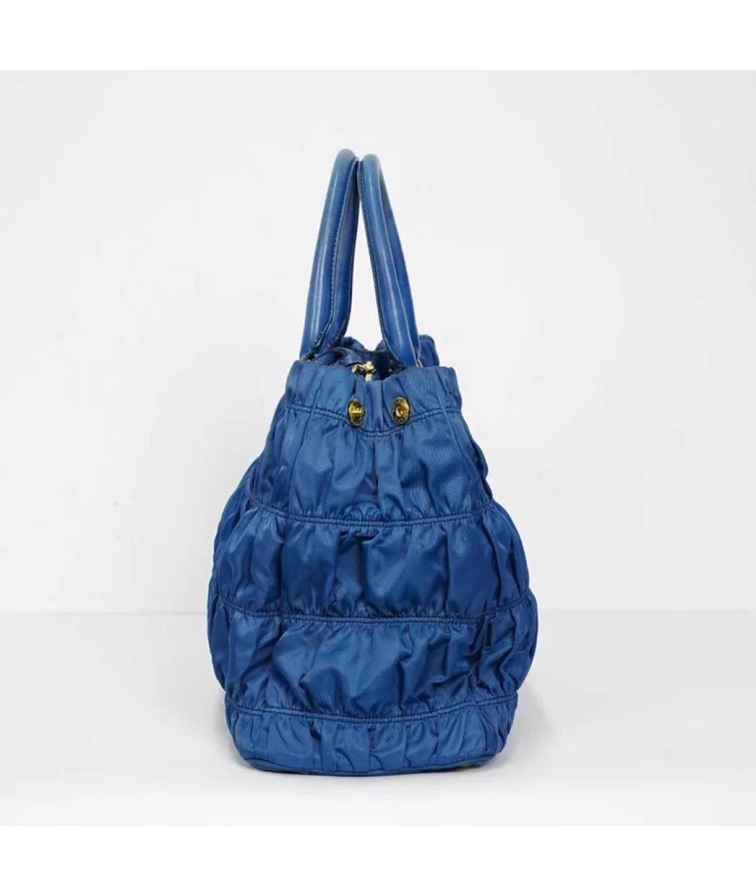 PRADA Синяя тканевая сумка с короткими ручками, фото 7