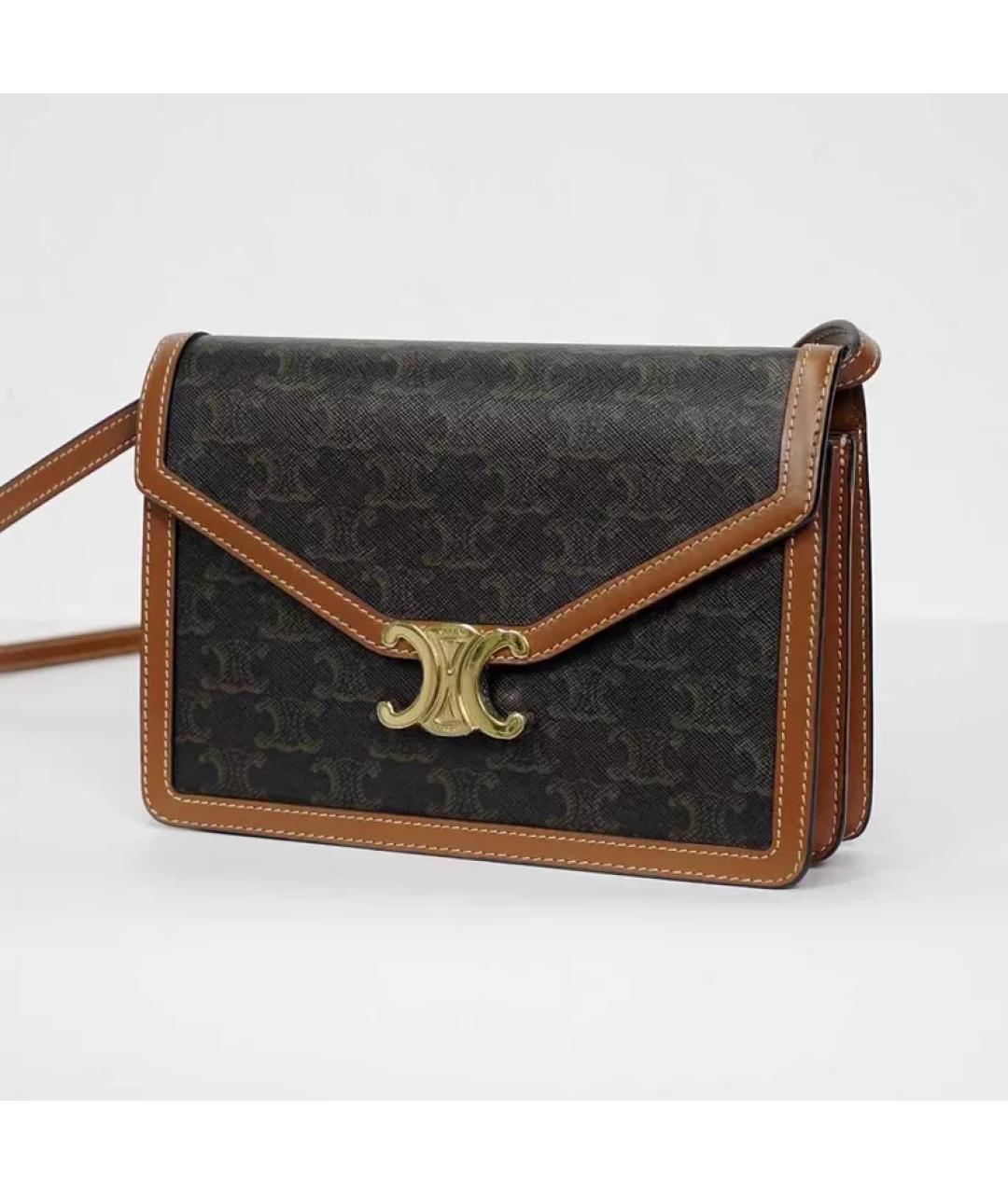 CELINE Черная кожаная сумка через плечо, фото 9