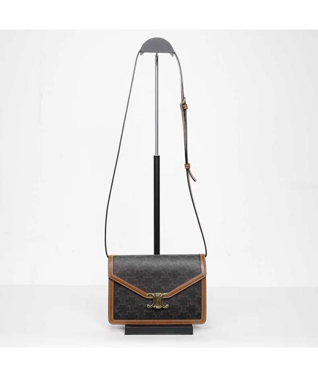 CELINE Черная кожаная сумка через плечо, фото 3