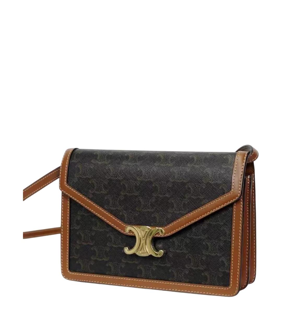 CELINE Черная кожаная сумка через плечо, фото 1