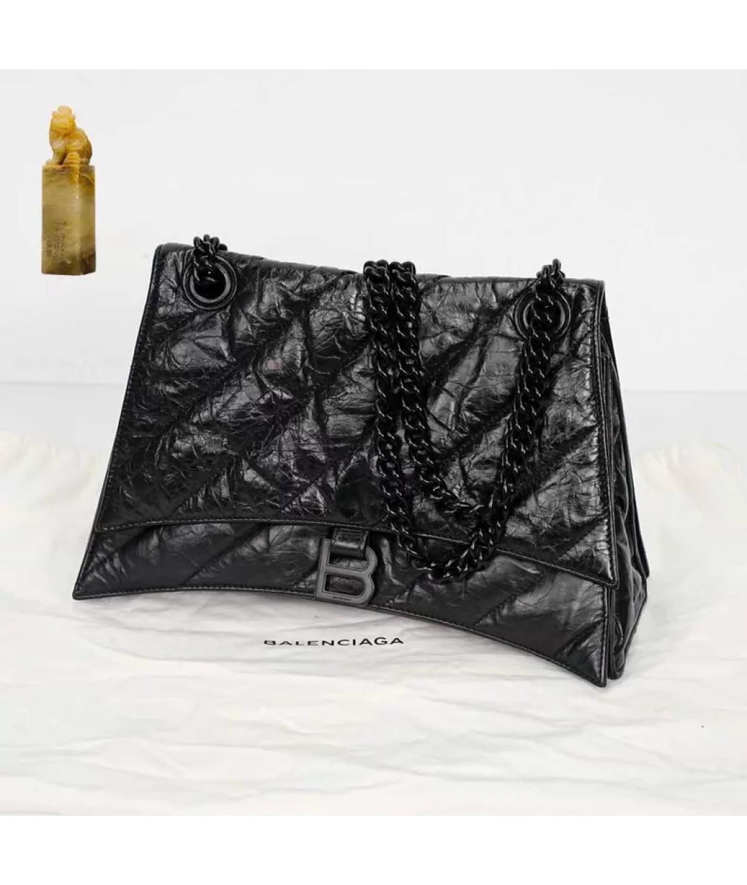 BALENCIAGA Черная кожаная сумка через плечо, фото 9