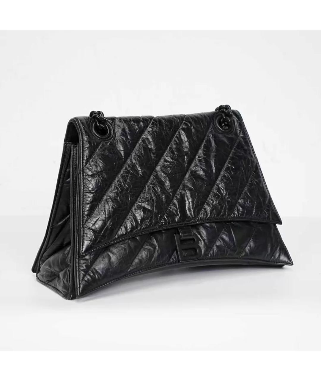 BALENCIAGA Черная кожаная сумка через плечо, фото 2