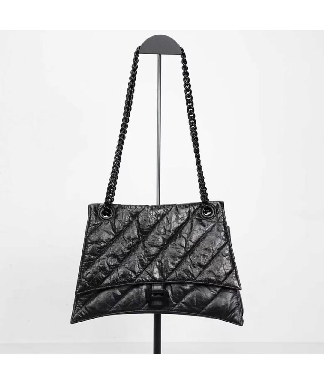 BALENCIAGA Черная кожаная сумка через плечо, фото 6