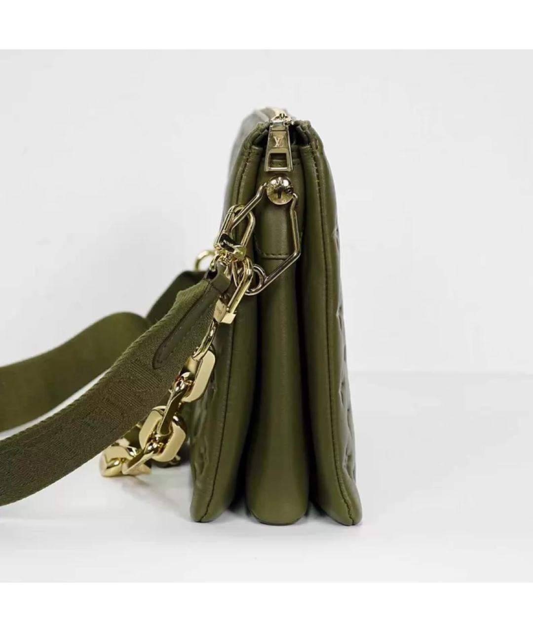 LOUIS VUITTON Хаки кожаная сумка через плечо, фото 3