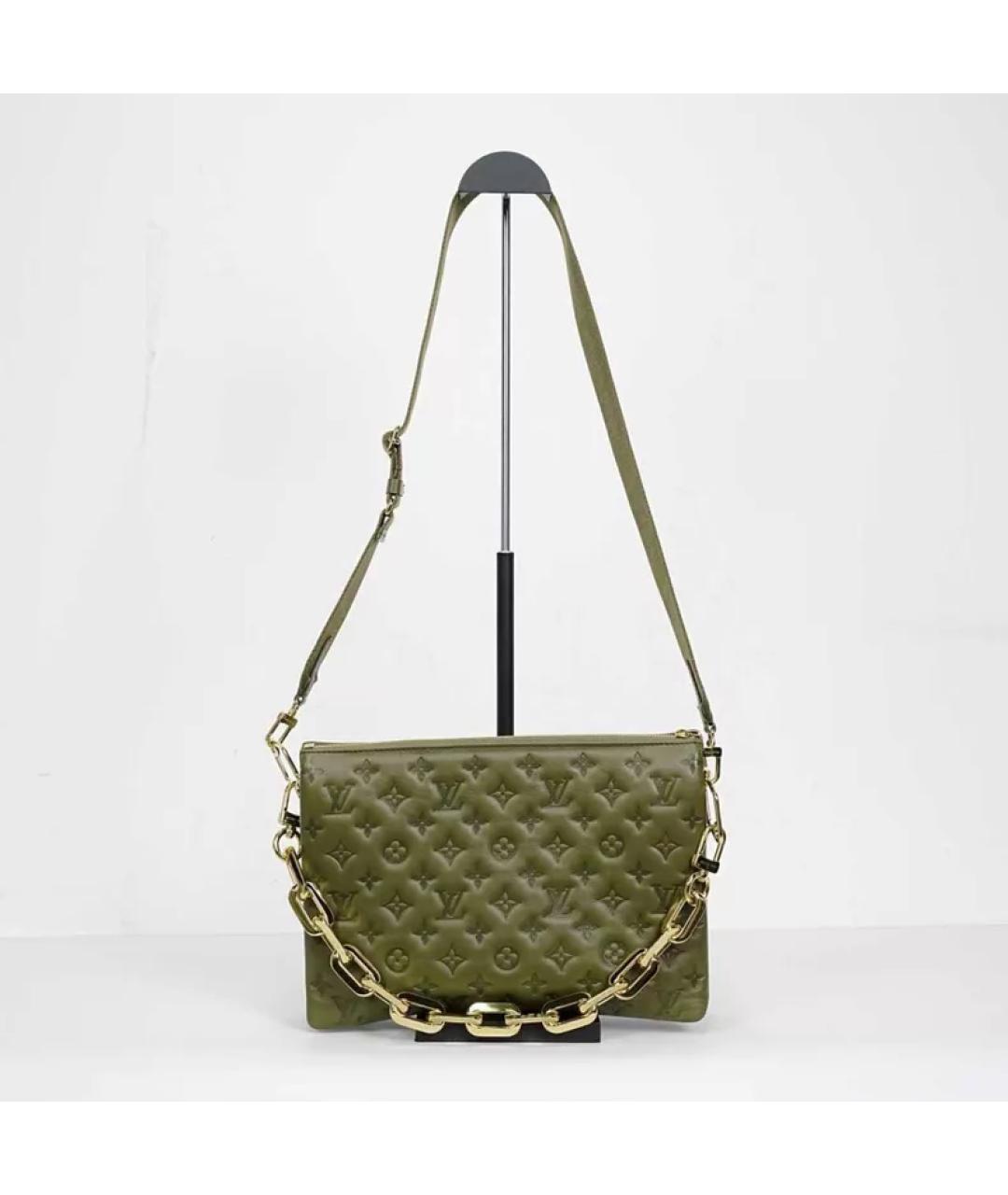 LOUIS VUITTON Хаки кожаная сумка через плечо, фото 8