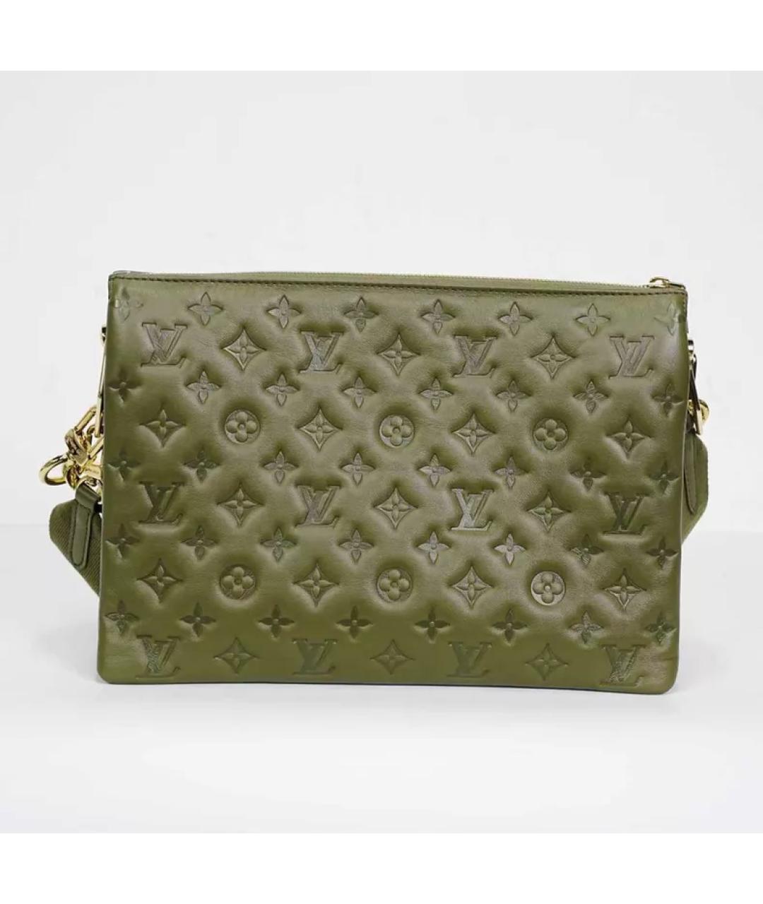 LOUIS VUITTON Хаки кожаная сумка через плечо, фото 4