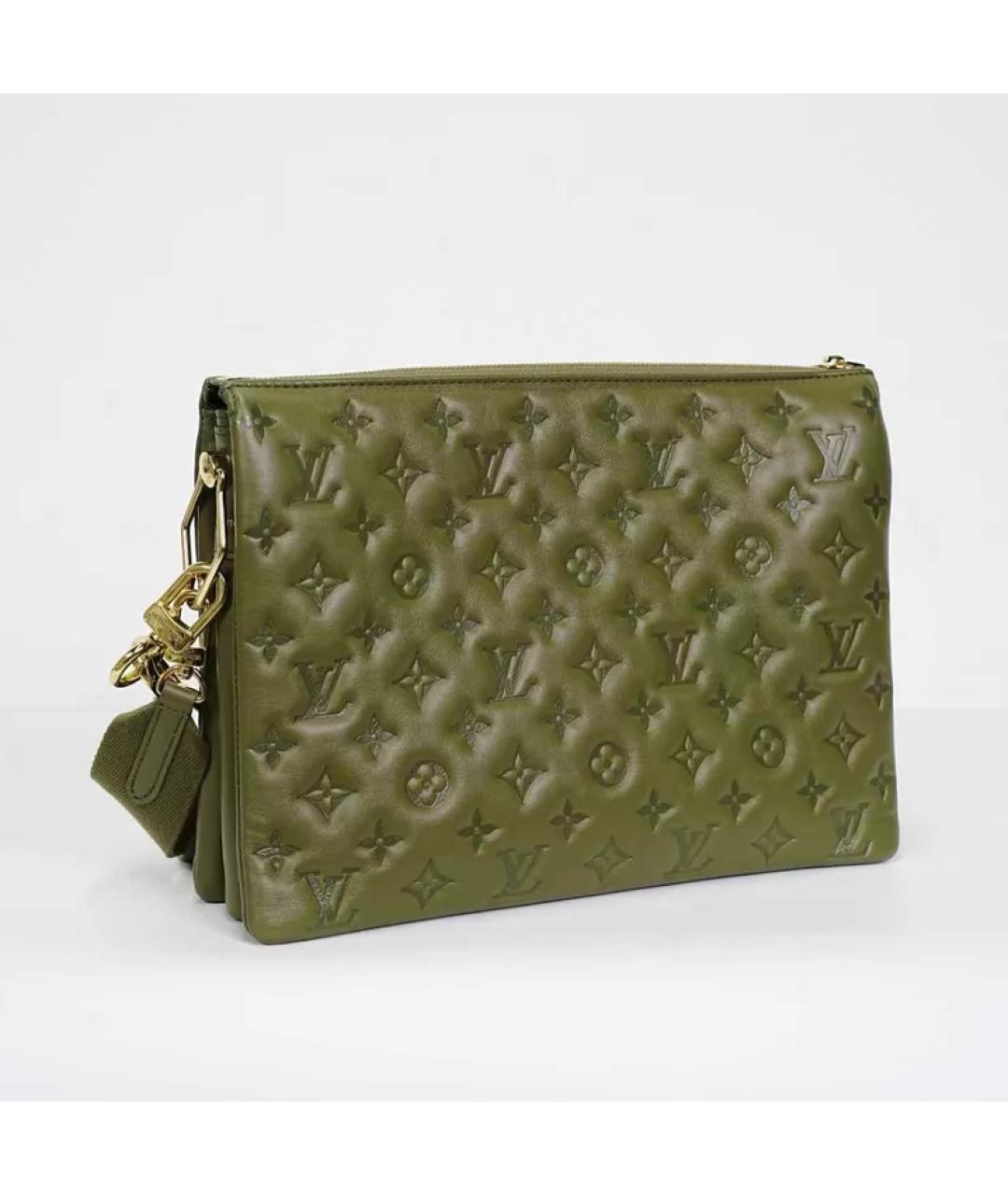 LOUIS VUITTON Хаки кожаная сумка через плечо, фото 7