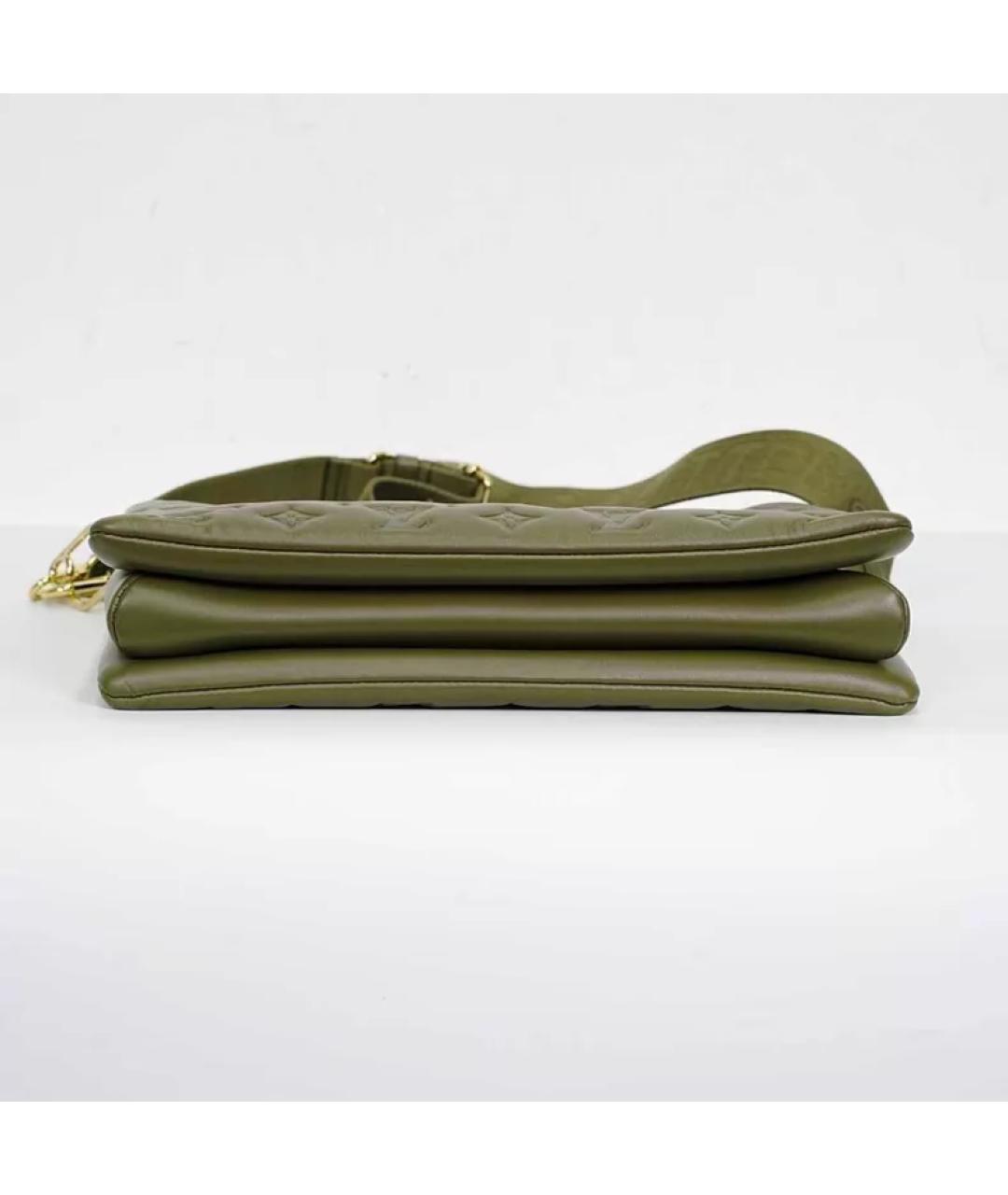 LOUIS VUITTON Хаки кожаная сумка через плечо, фото 5