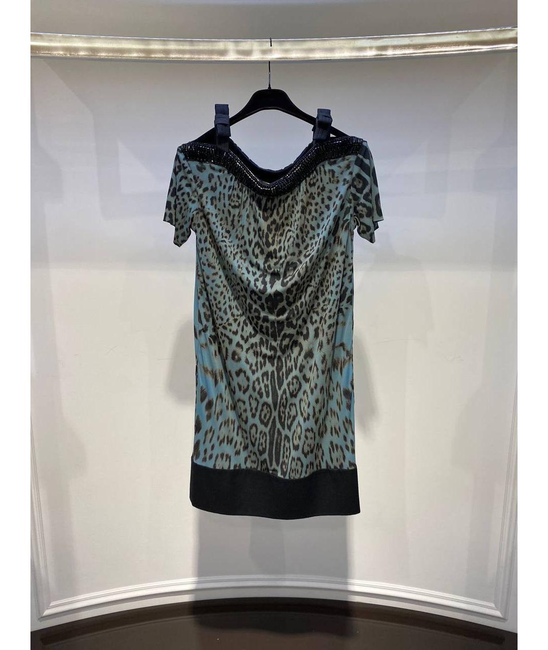 ROBERTO CAVALLI Мульти шелковое платье, фото 3