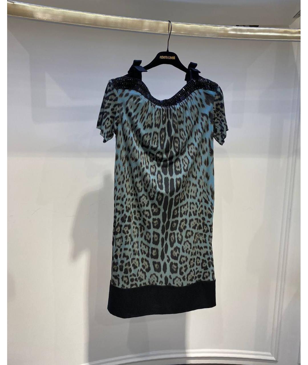 ROBERTO CAVALLI Мульти шелковое платье, фото 2