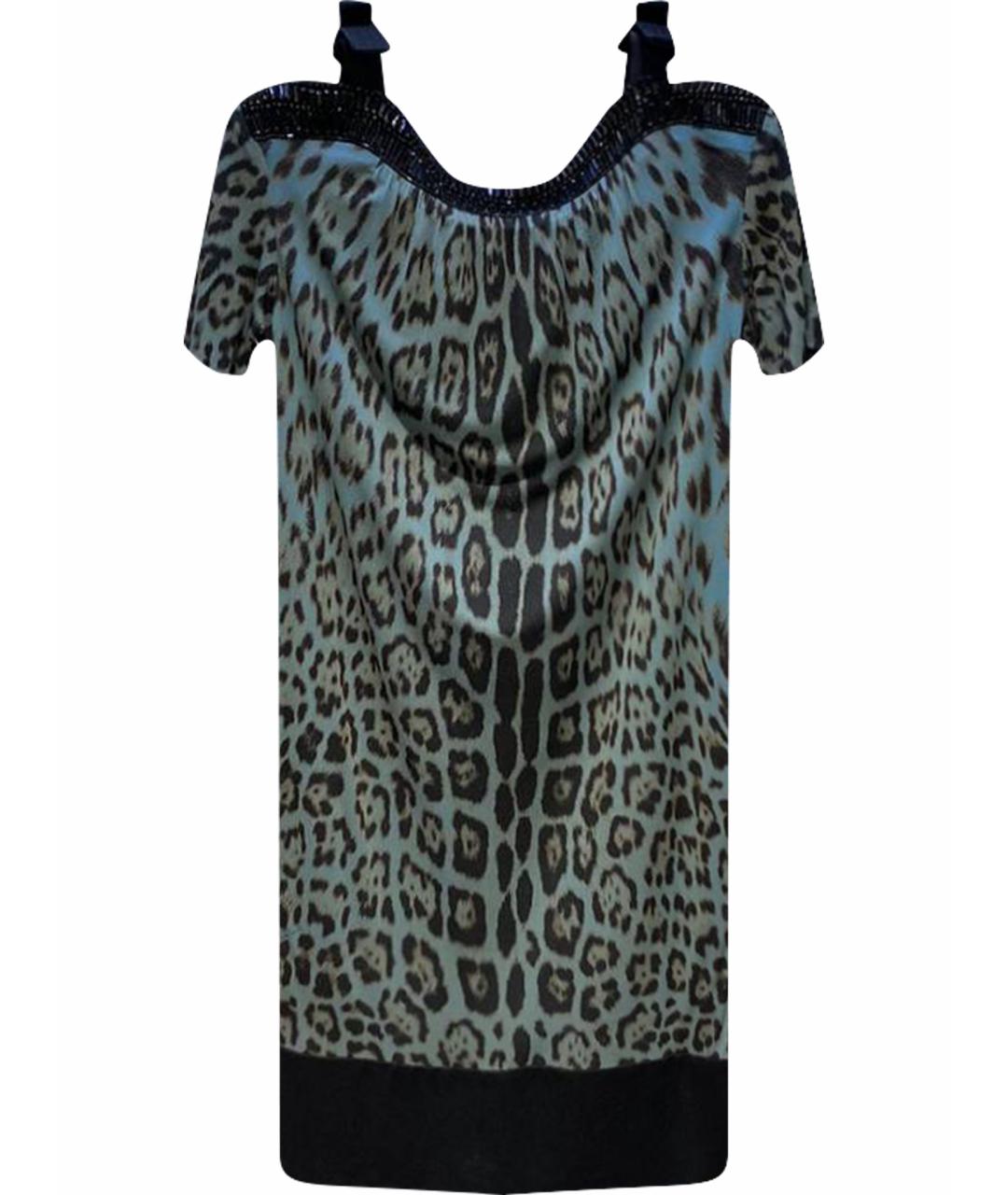 ROBERTO CAVALLI Мульти шелковое платье, фото 1