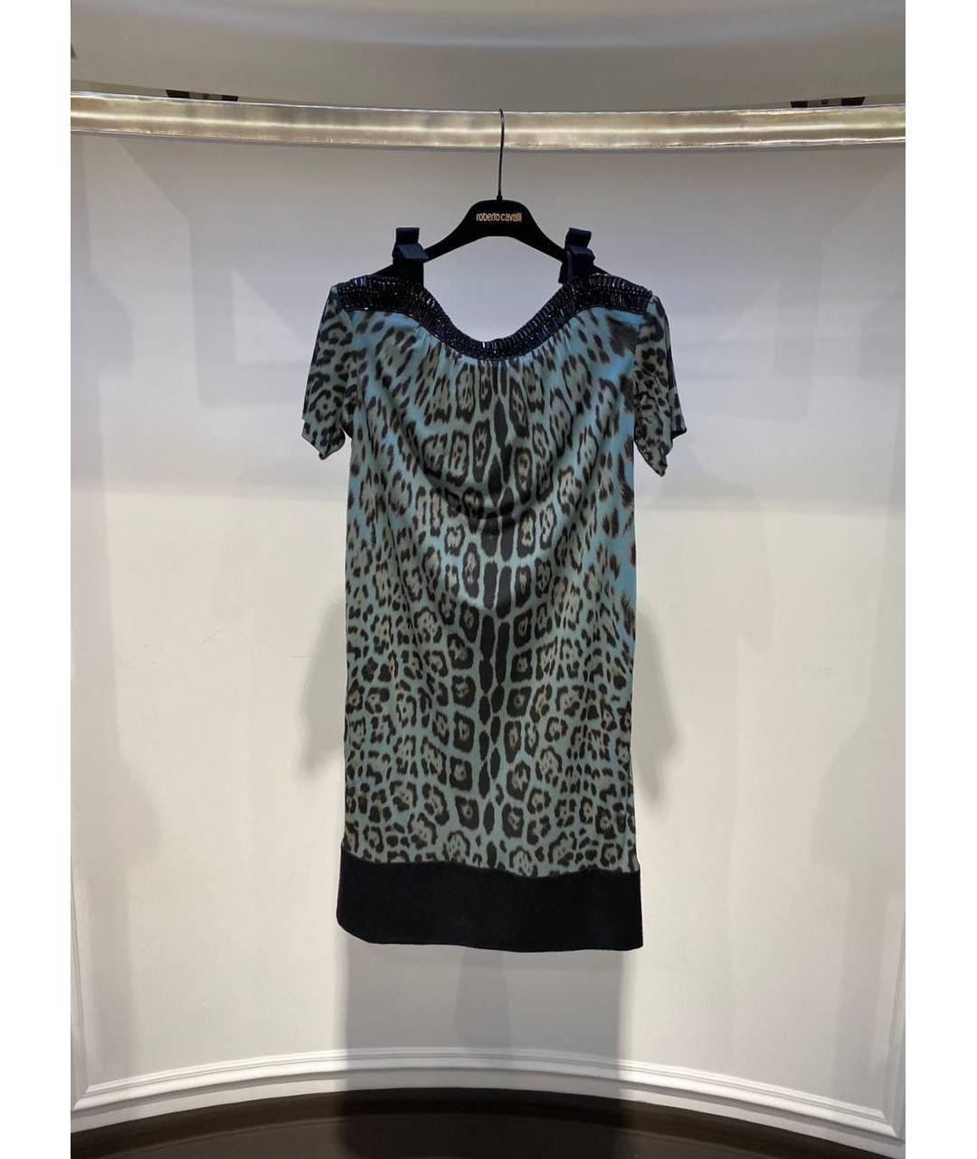 ROBERTO CAVALLI Мульти шелковое платье, фото 4