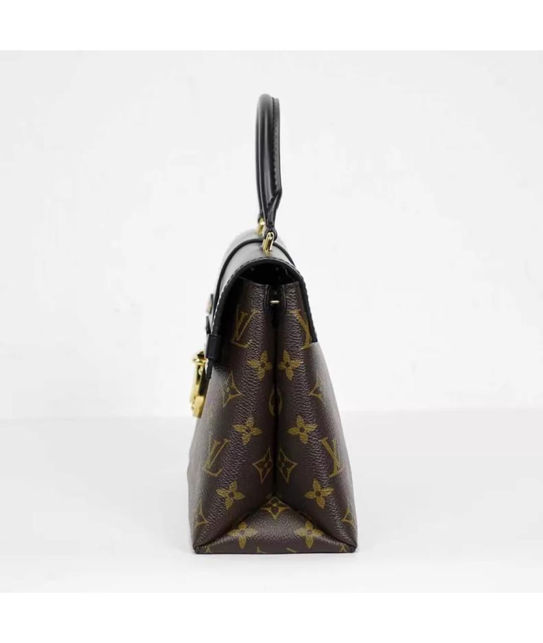 LOUIS VUITTON Черная кожаная сумка с короткими ручками, фото 3