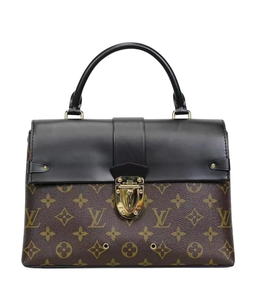 LOUIS VUITTON Черная кожаная сумка с короткими ручками, фото 1