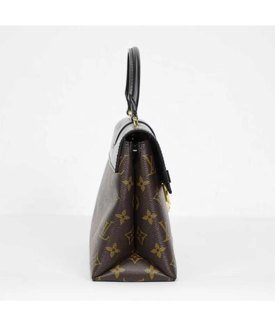 LOUIS VUITTON Черная кожаная сумка с короткими ручками, фото 6