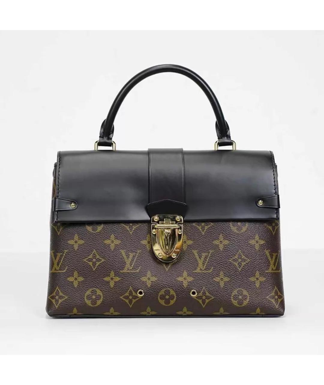 LOUIS VUITTON Черная кожаная сумка с короткими ручками, фото 10