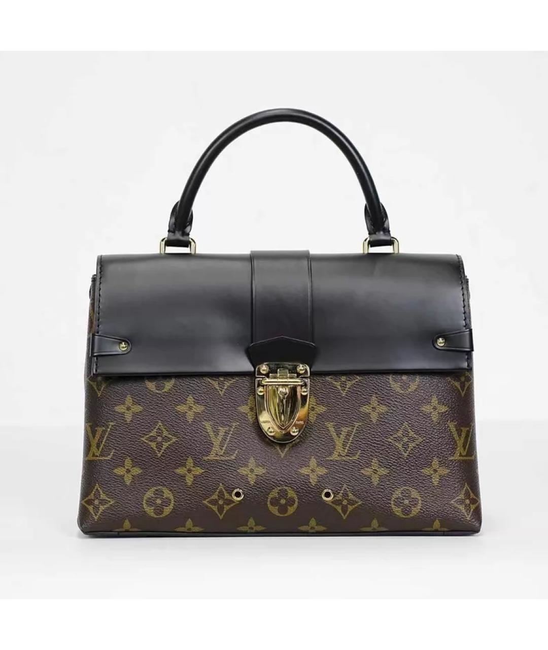 LOUIS VUITTON Черная кожаная сумка с короткими ручками, фото 11