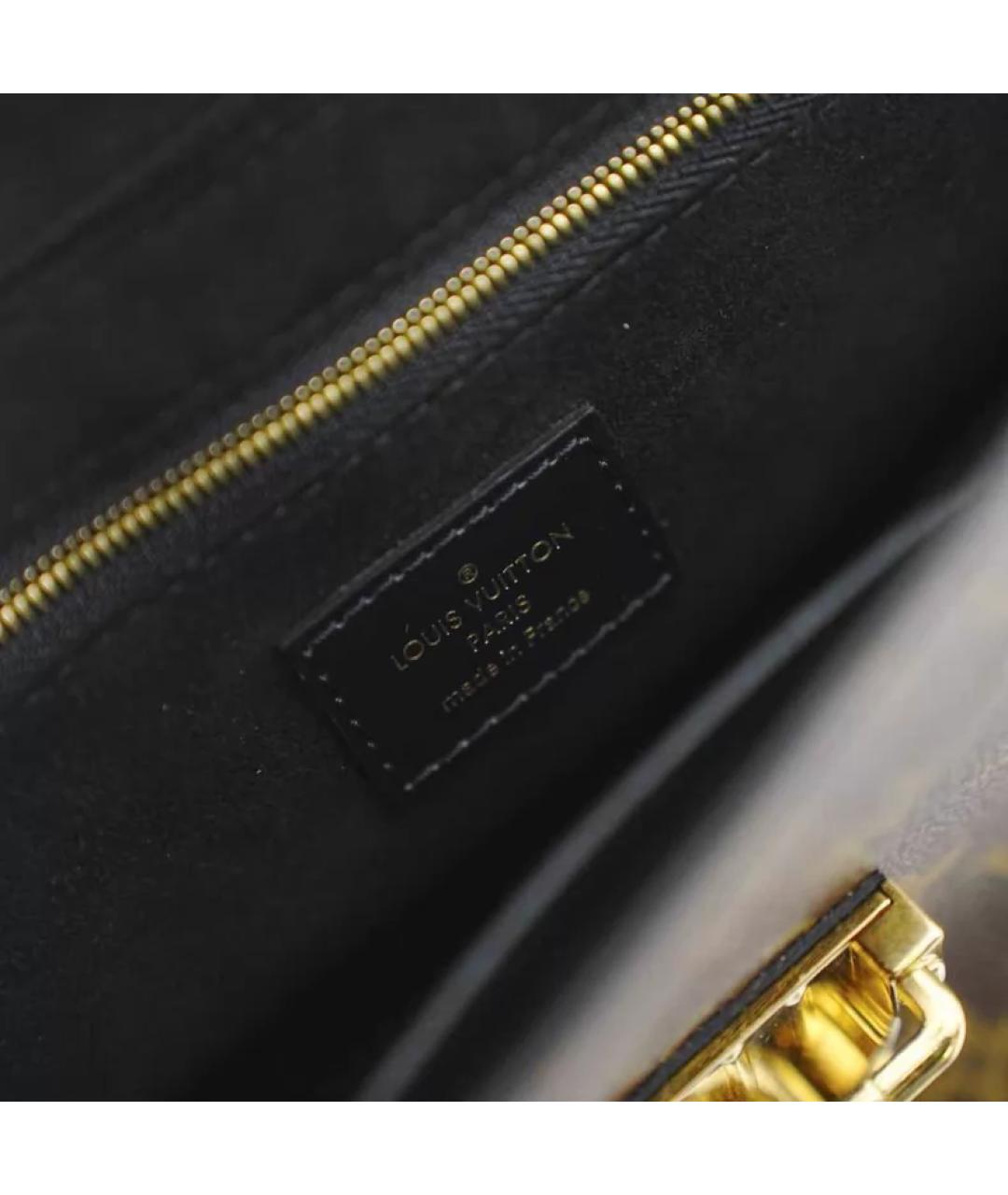 LOUIS VUITTON Черная кожаная сумка с короткими ручками, фото 8