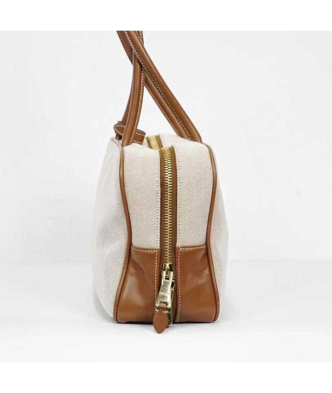 MIU MIU Бежевая кожаная сумка с короткими ручками, фото 5