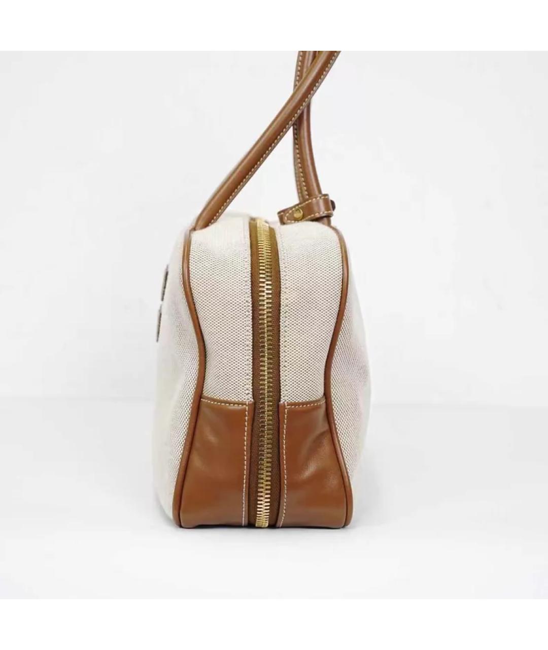 MIU MIU Бежевая кожаная сумка с короткими ручками, фото 7