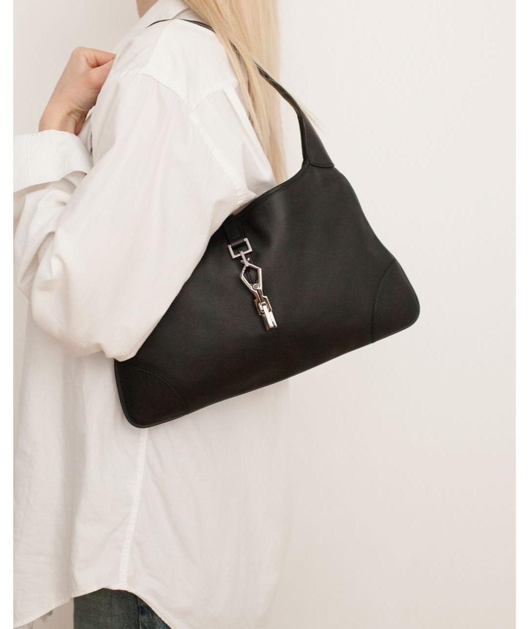 GUCCI Черная кожаная сумка с короткими ручками, фото 2