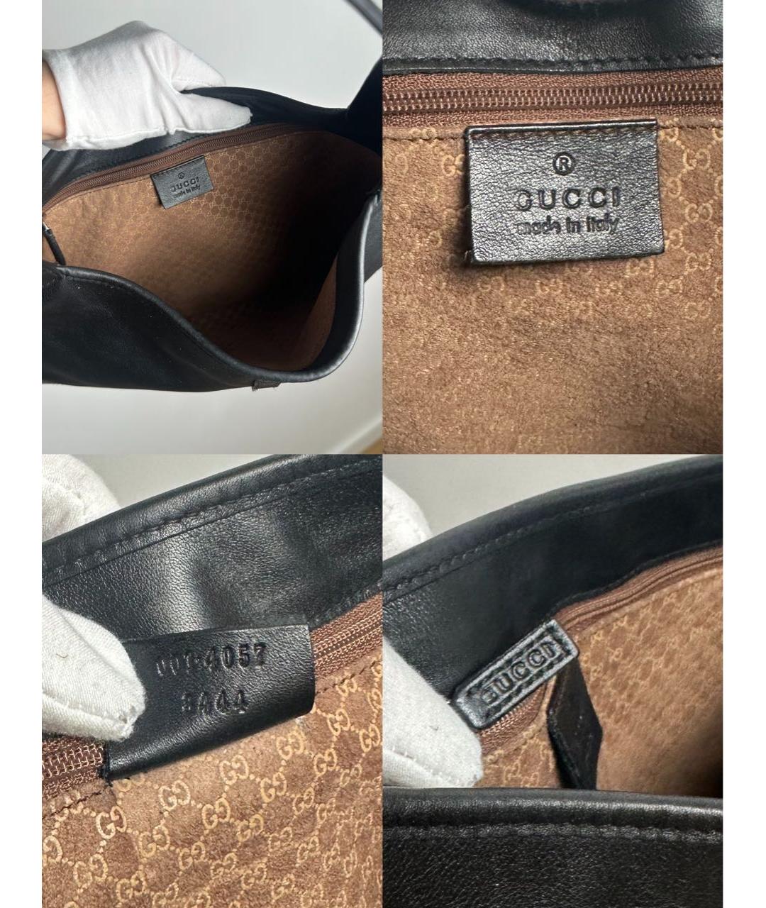 GUCCI Черная кожаная сумка с короткими ручками, фото 7