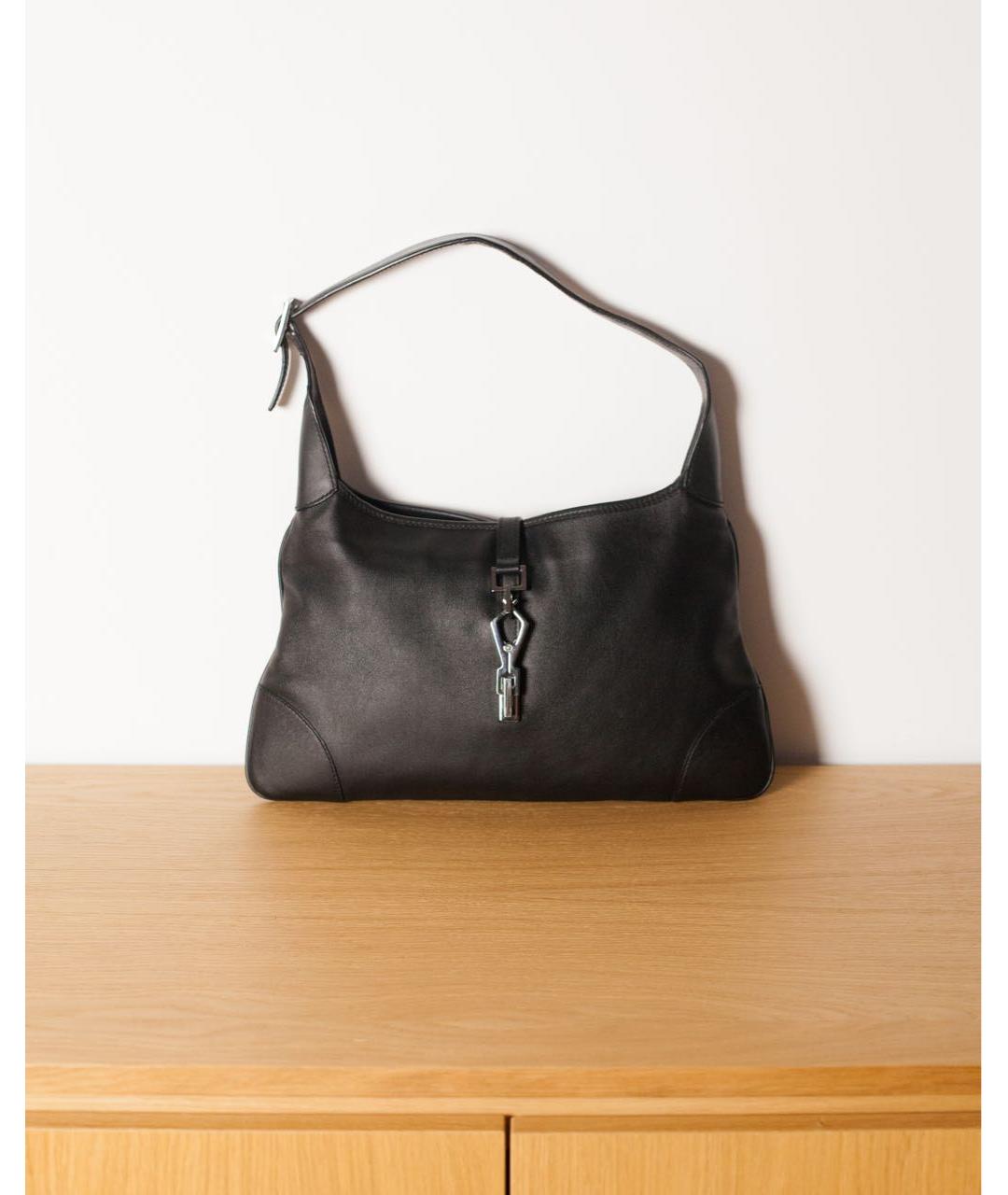 GUCCI Черная кожаная сумка с короткими ручками, фото 8