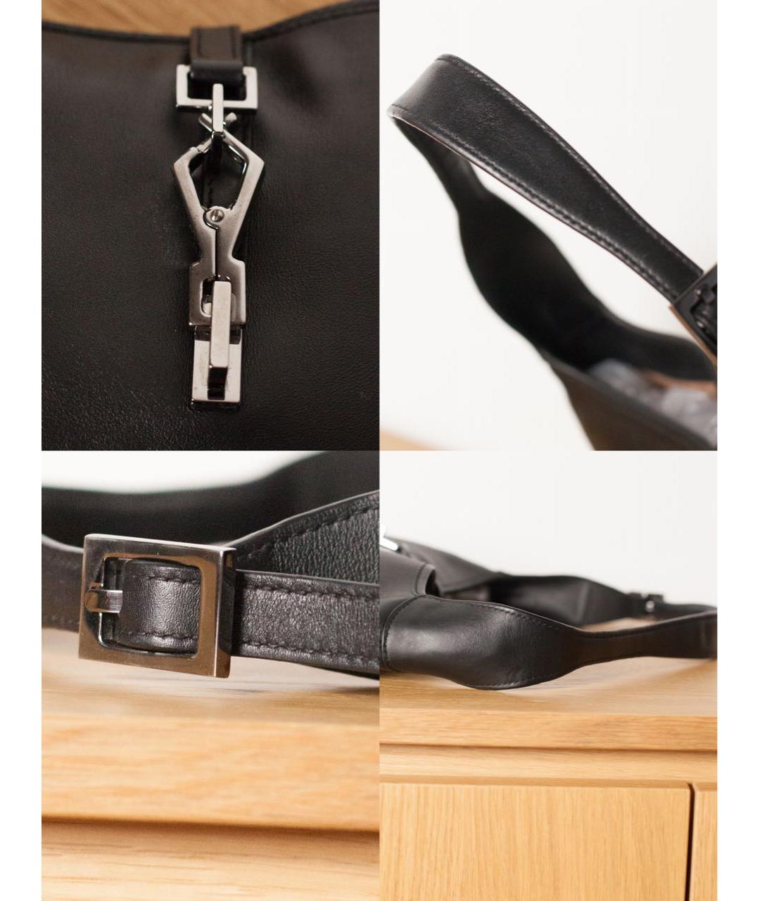 GUCCI Черная кожаная сумка с короткими ручками, фото 6