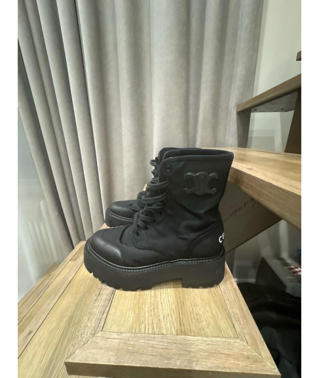 CELINE Черные текстильные ботинки, фото 5