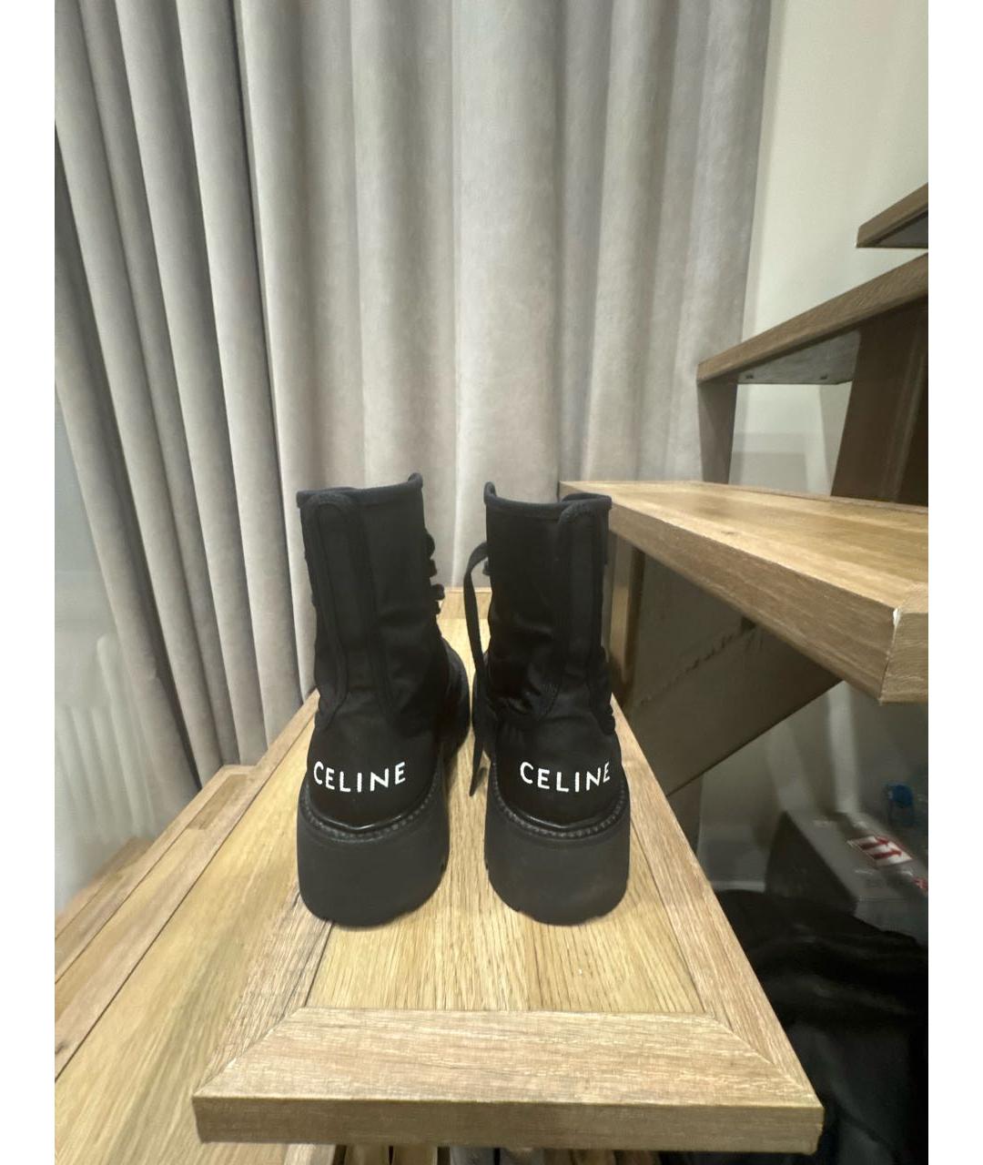 CELINE Черные текстильные ботинки, фото 4