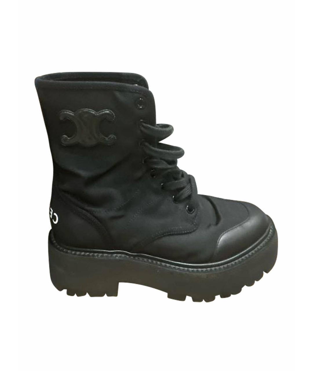 CELINE Черные текстильные ботинки, фото 1