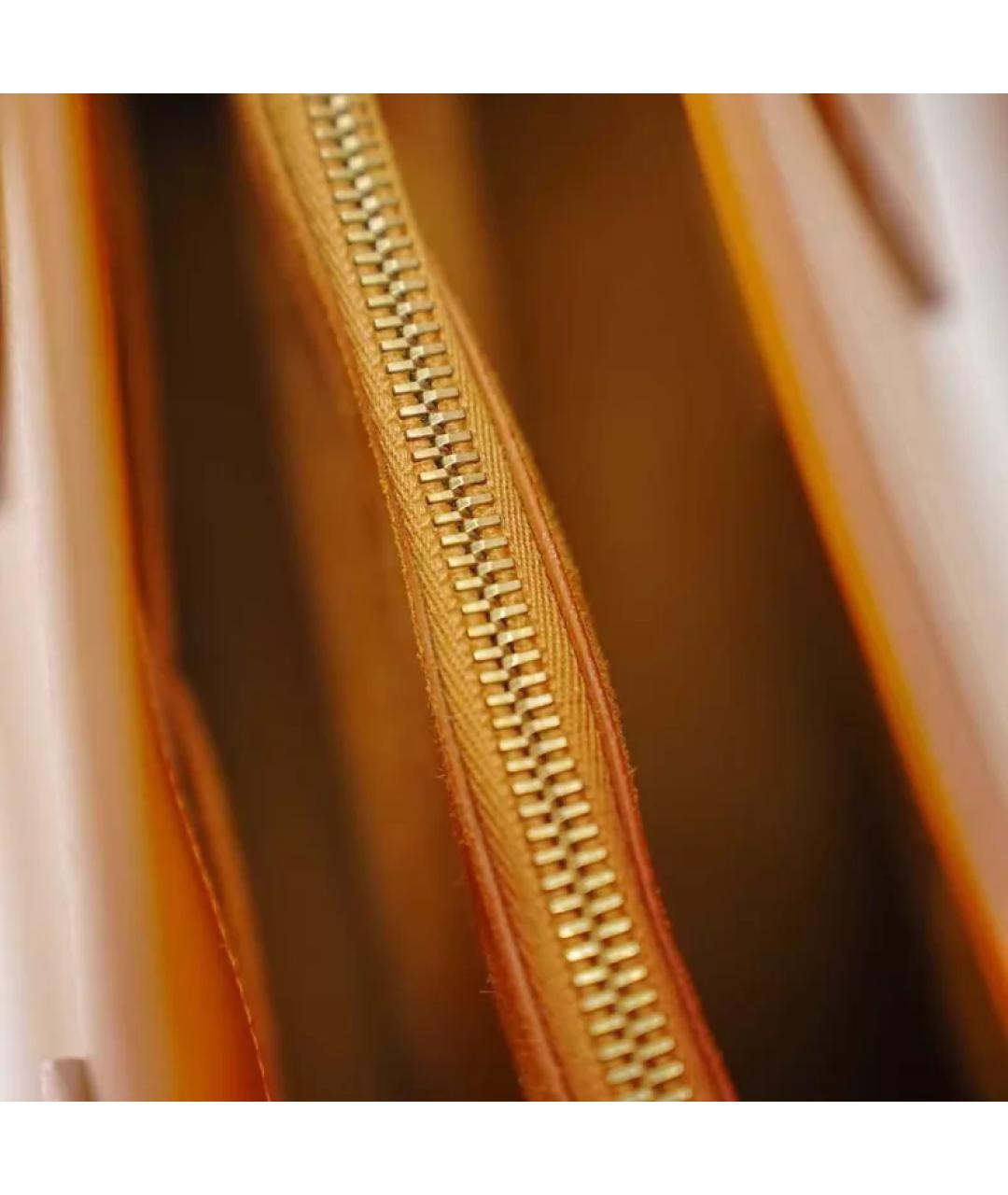 SAINT LAURENT Оранжевая кожаная сумка тоут, фото 7