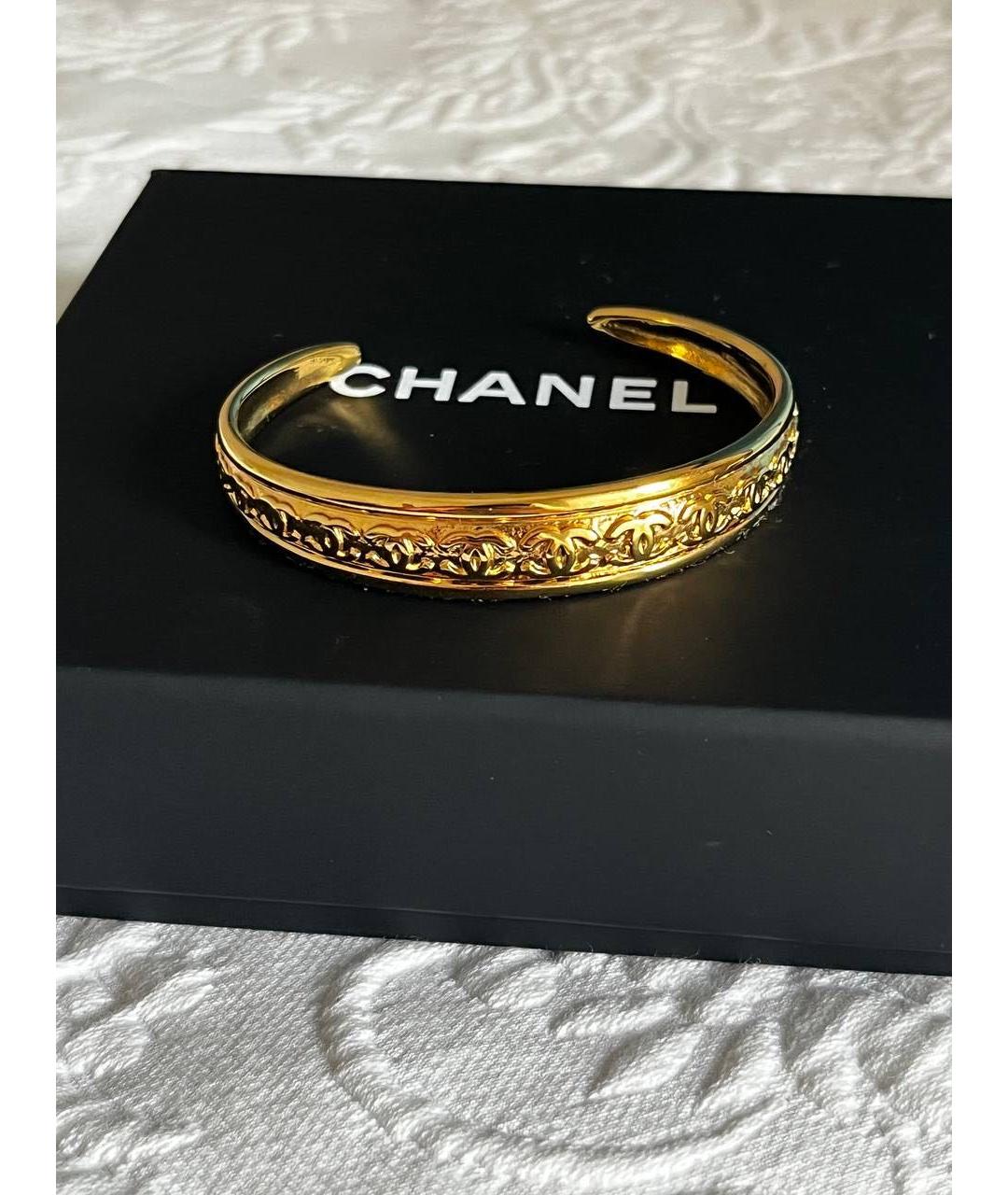 CHANEL Золотой металлический браслет, фото 8